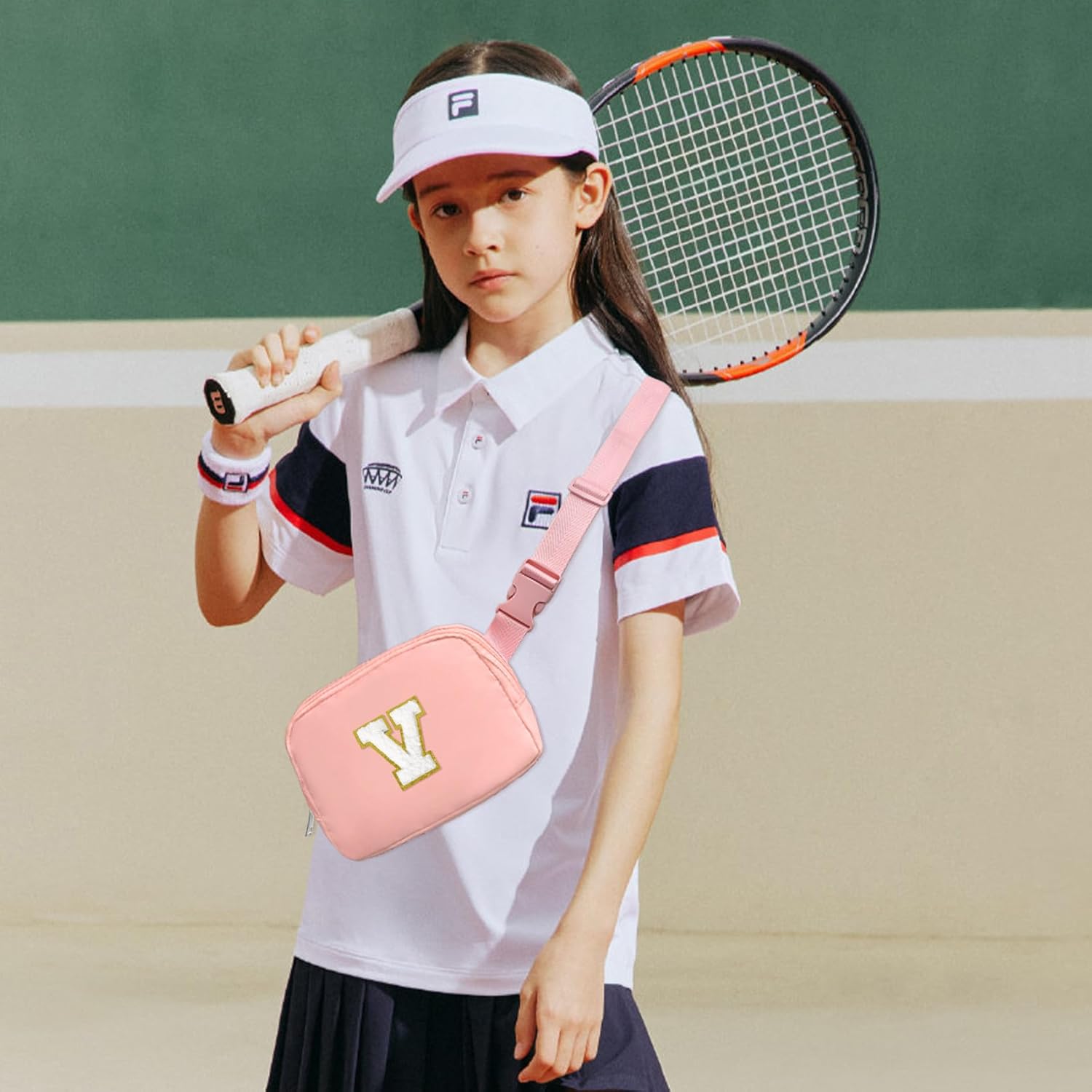 COSHAYSOO Pink Fanny Pack for Girls Purse Crossbody Belt Bag with Initials, Personalized 6 7 8 9 10 11 12 Year Old Teen Girl Birthday Gift Ideas Christmas Gifts Preteen Tween Trendy Stuff Letter V - Image 4