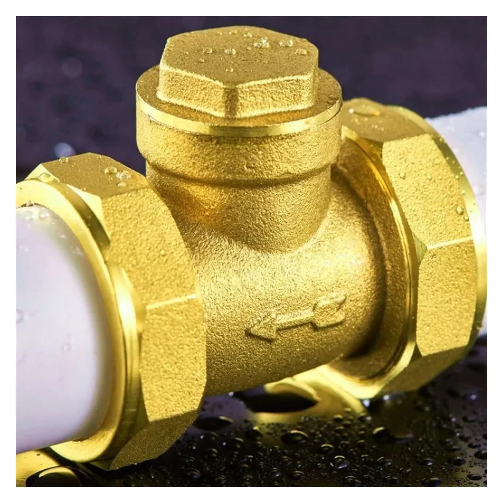 Válvula de retención oscilante de latón con rosca hembra BSP, juntas móviles dobles, antirretorno unidireccional for agua leisurely(40mm)