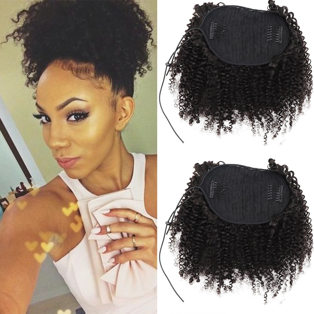 20inch Afro Kinky Curly human hair ponytail extensions Kinky Curly drawstring human hairpieces natural curly clip in ponytail