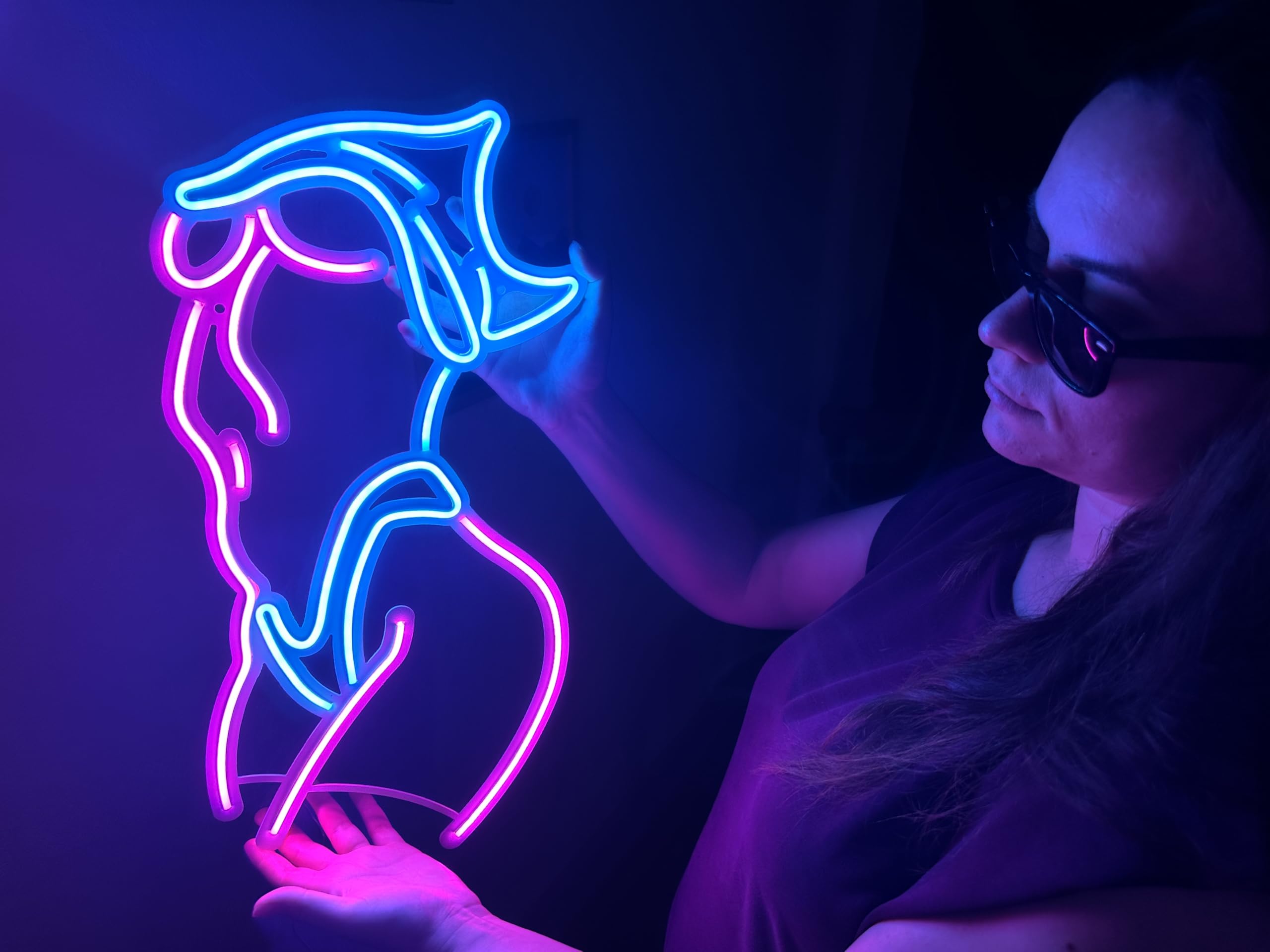 Amazon.com : Femme Fatale Neon Metal Wall Art, Sexy Lady