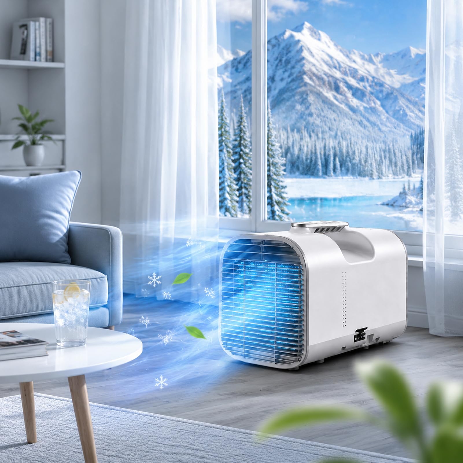 JianboBoxve Portable Air Conditioner 4400/5100 BTU, 4-in-1 Mini AC Unit with Remote Control, Dehumidifier, 3-Speed Fan, Auto-Evaporation System, for Camping Tent, RV, Camper, Bedroom and Small Rooms