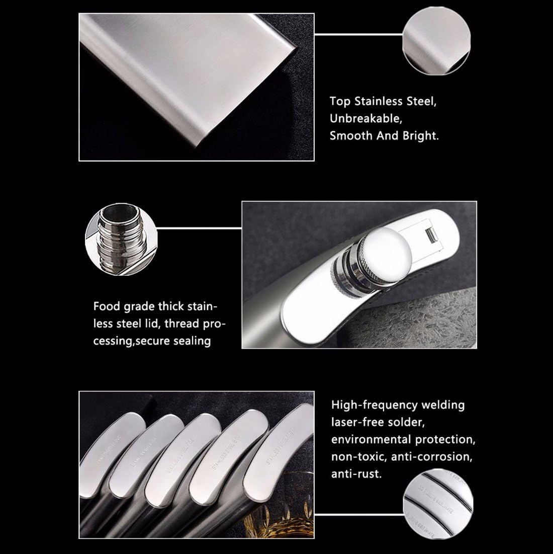 70% оƒƒ Dіѕсоunt GENNISSY Silver 18/8 Stainless Steel 12OZ Hip Flask - Flasks for Liquor with Funnel…