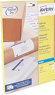 Avery Self Adhesive Parcel Shipping Labels, Inkjet Printers, 8 Labels Per A4 Sheet, 200 labels, QuickDRY (J8165), Multi