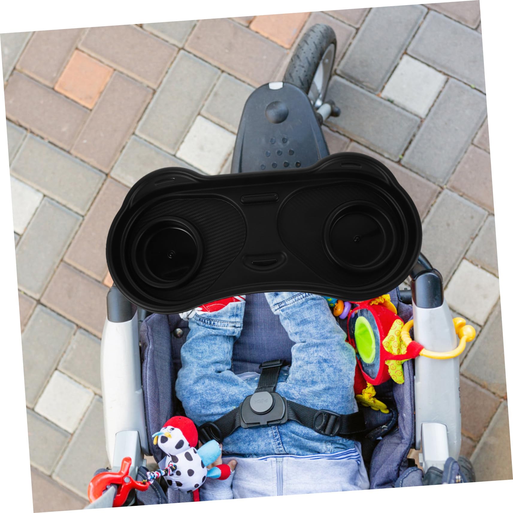 GALPADA Vassoio Passeggino Panda Porta Snack e Bicchiere Staccabile Contenitore Plastica per Spuntini da Viaggio e Uso Quotidiano