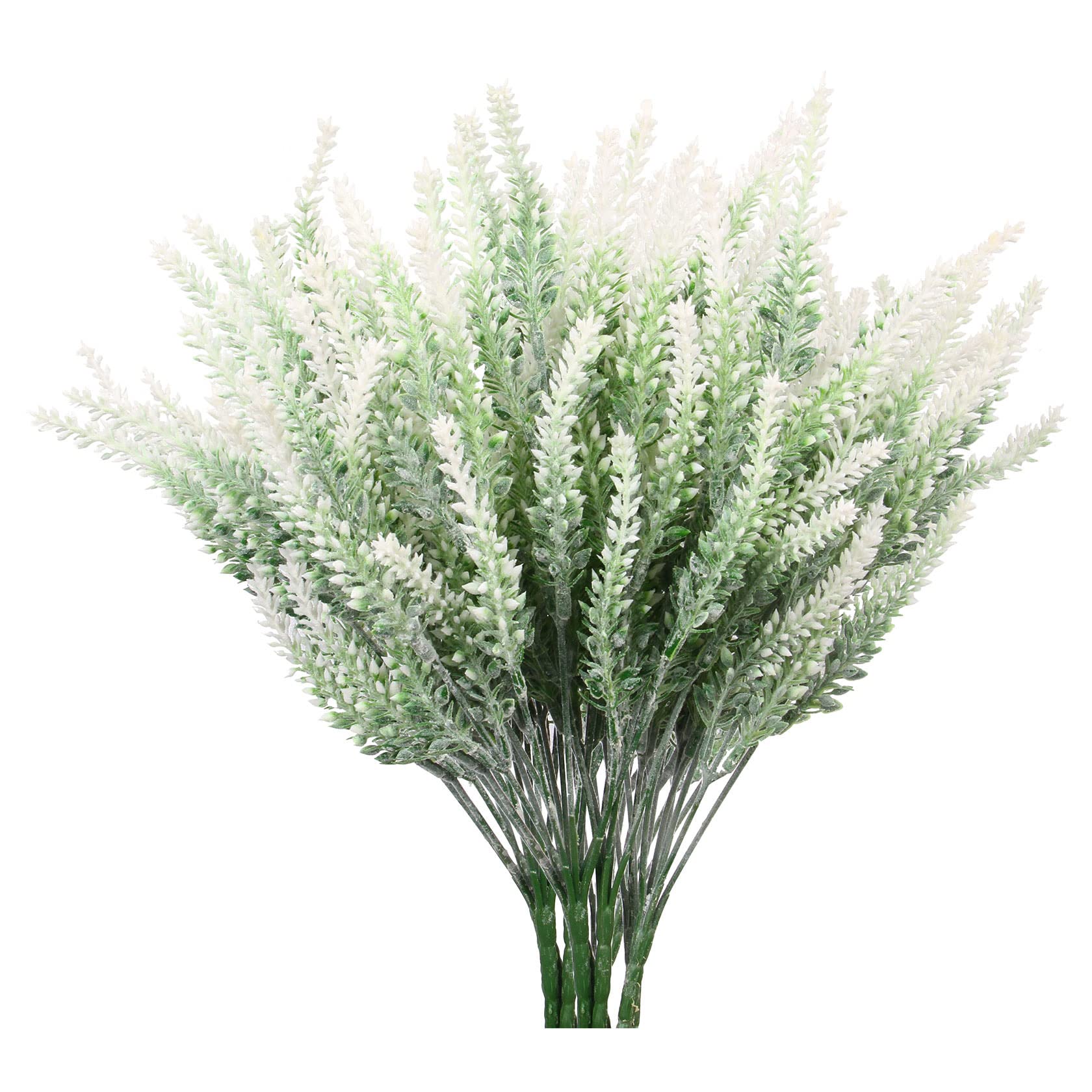 Artificial Flowers 12 Bundles Lavender Bouquet for Wedding Home Office Decoration - White