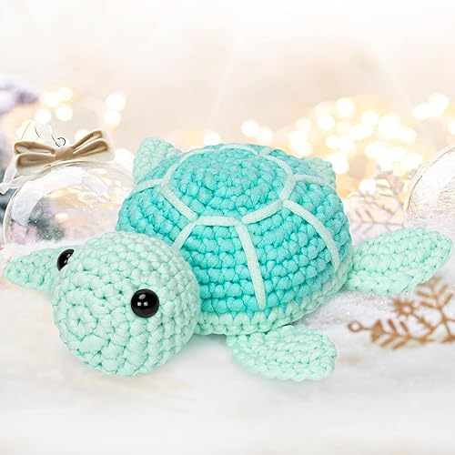 Miniatura 6 de Mewaii Kit de ganchillo para principiantes nivel 3 con 40% hilo fácil de poner en marcha extra ecológico, tutoriales en video paso a paso para