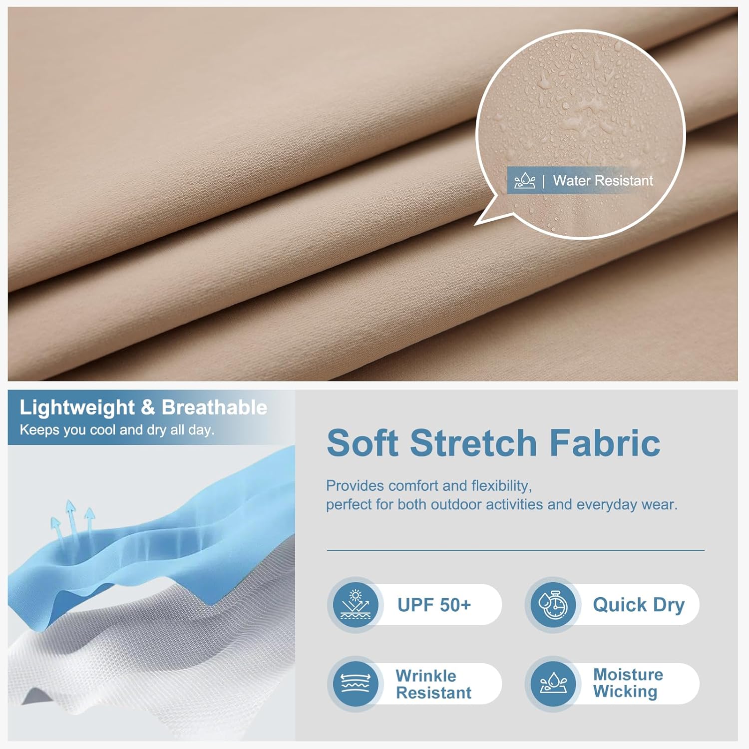 Men's Golf Pants Stretch Dress Pants 30"/32"/34" Comfy Lightweight Casual Trousers Quick Dry Travel Pants with Pockets - Image 6