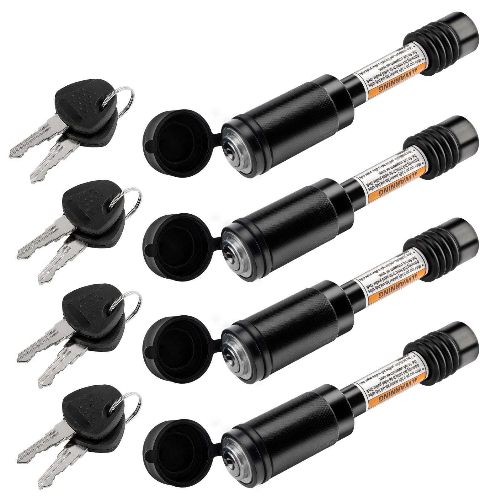 META Trailer Hitch Locks - 5/8" Dia Hitch Lock With Anti-Rattle Rings For Class III/IV Receivers
