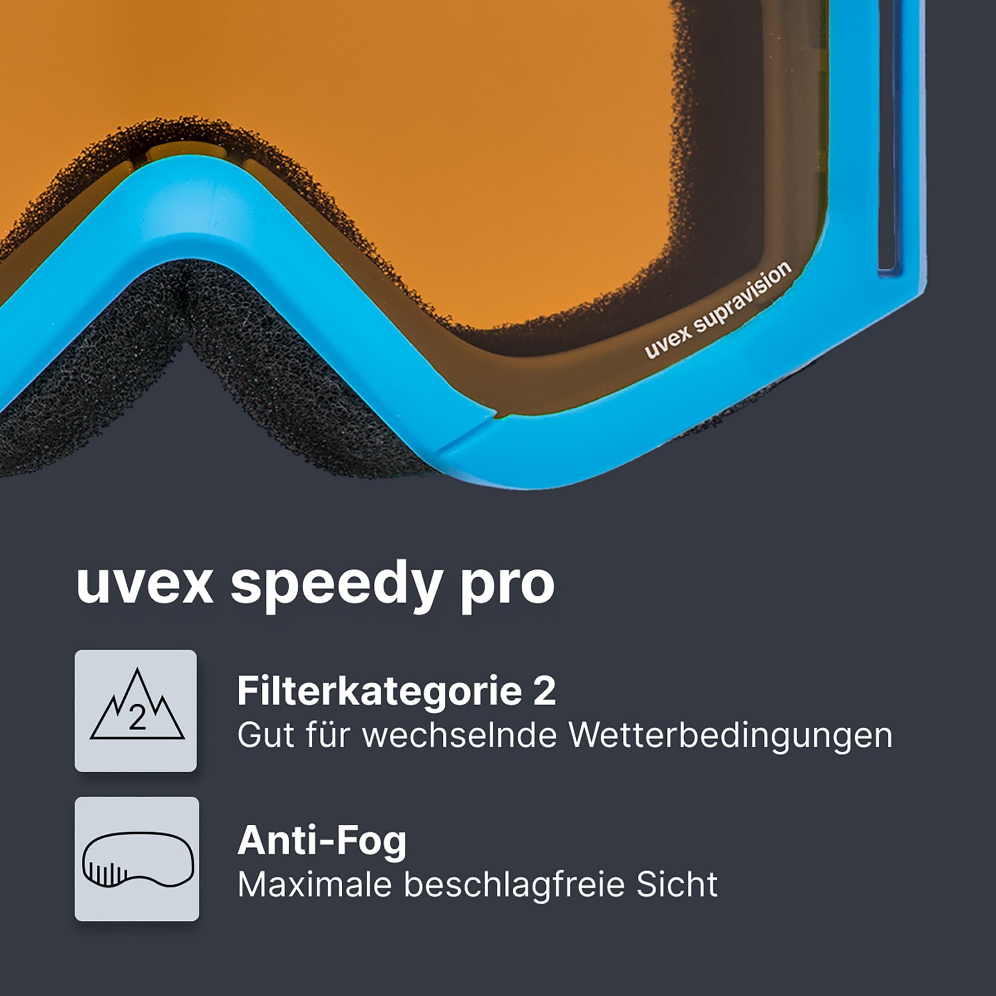 uvex speedy pro - stylische Allround-Brille mit Anti-Fog-Beschichtung und 100% UVA-, UVB, UVC-Schutz für Kinder