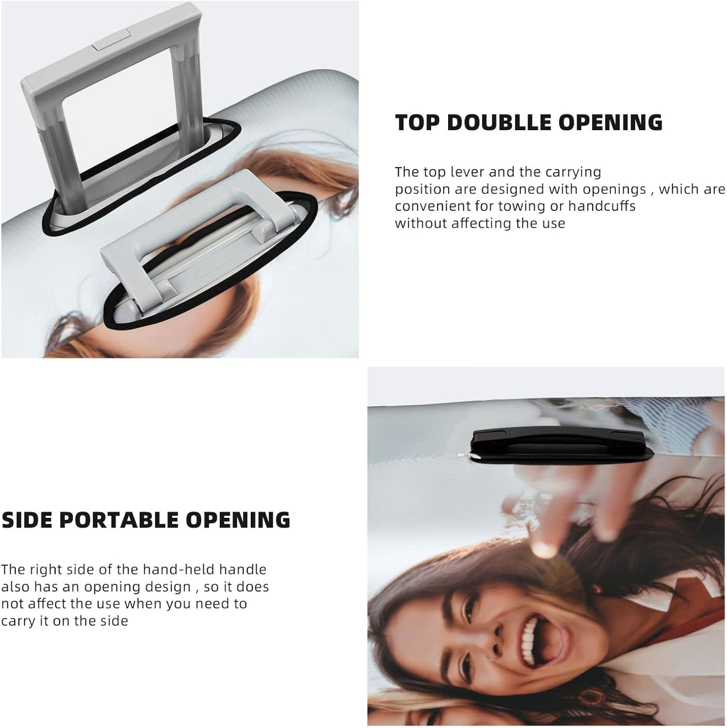 Custom Personalized Luggage Cover Customized Travel Suitcase Protector Add Your Photo Text Design Elastic Washable Luggage Covers Gift for Men Women Boy Girl (XL, fit 29-32 Inch Luggage)