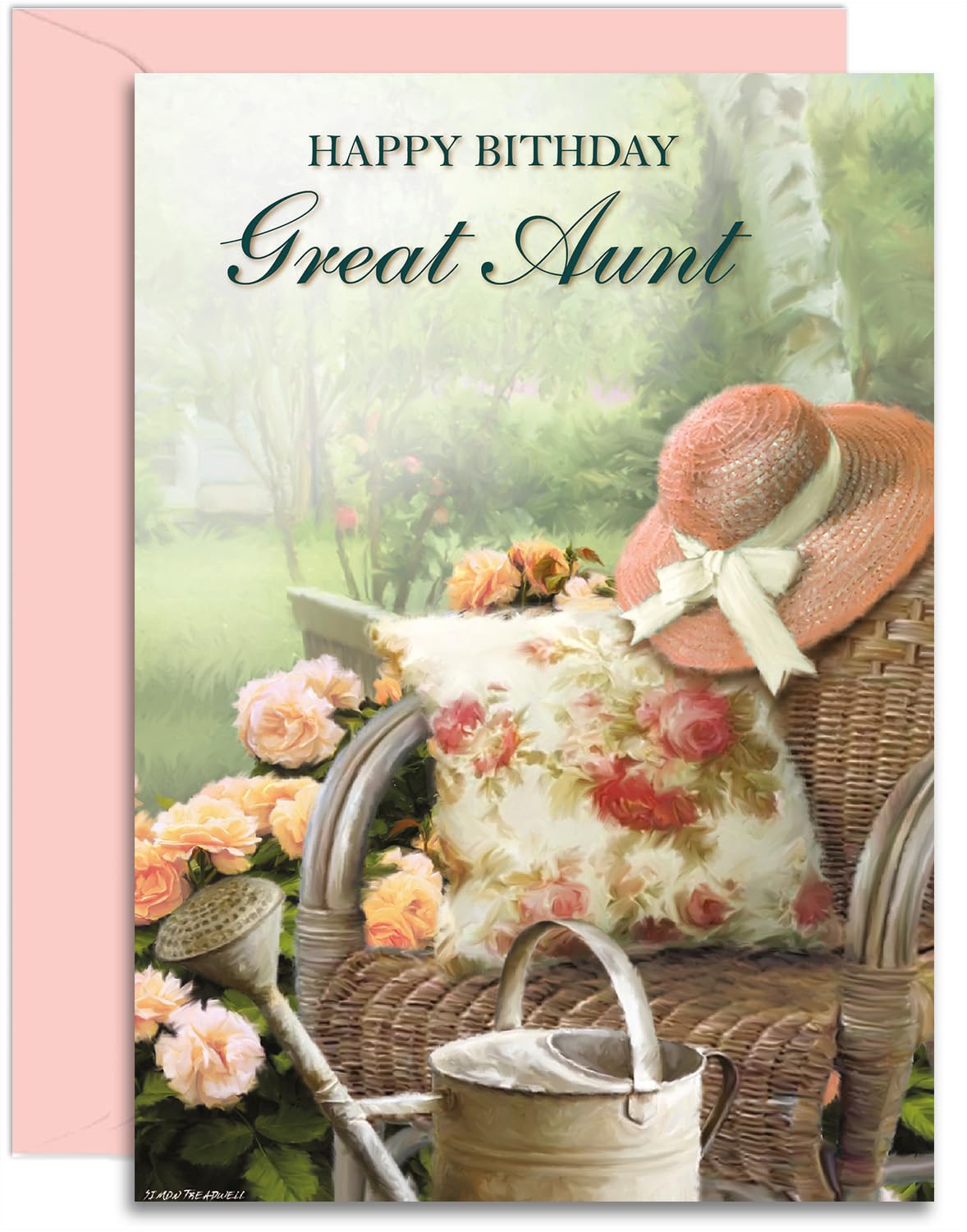 Olivia Samuel Biglietto Auguri Compleanno Per Zia - Lazy Day Garden, Formato A5 Con Busta, Fatto A Mano UK