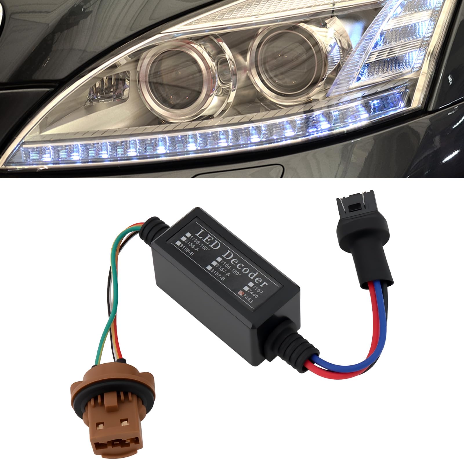 Decodificador de Errores de Luz LED para Reemplazar La Luz de Freno de Doble Filamento T20 7443 O La Luz de Circulación Diurna.
