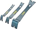 3-Piece Pry Bar Set - 5.5", 7.5" & 10" Nail Pullers with Wide, Thin Blades & Forged Steel Construction - PB3PC