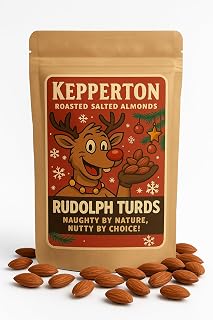 Rudolph Turds Roasted Almonds - Hilarious Gag Gift Snack, Roasted Nuts with a Twist, Funny Holiday Treat for Adults, Prank Snack Idea, Unique Christmas Party Favor, Perfect Stocking Stuffer