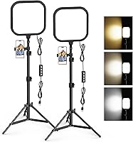 Hagibis 2-Pack 15W LED Video Light Kit with 78" Tripods, 2500-8500K Dimmable Lights for Streaming, TikTok, YouTube Photography