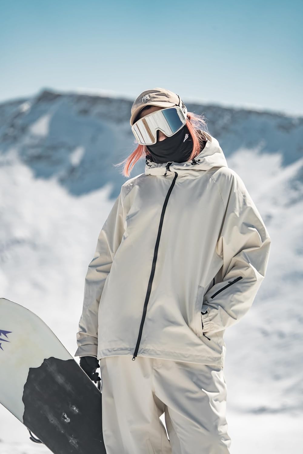 GSOU SNOW Mens Ski Jacket Baggy Snowboard Jacket Womens Insulated Snow Jacket Waterproof Windproof Loose Ski Coat for Skiing - Image 3