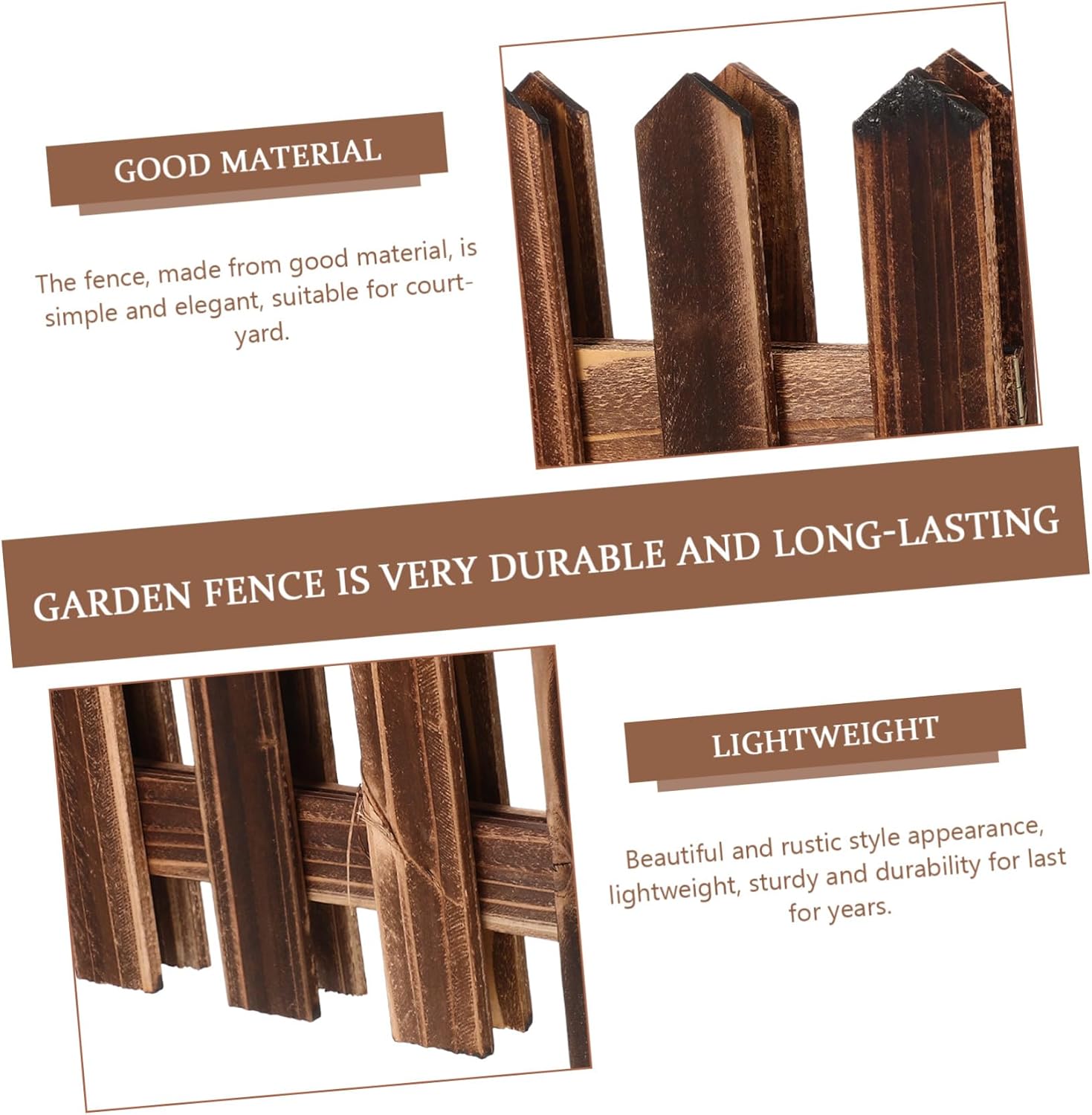 Outdoor Garden Fence High Carbonized Anti-Corrosion Barrier Long Landscape Border for Flowerbeds Lawn Pathway Decorative Courtyard Edging