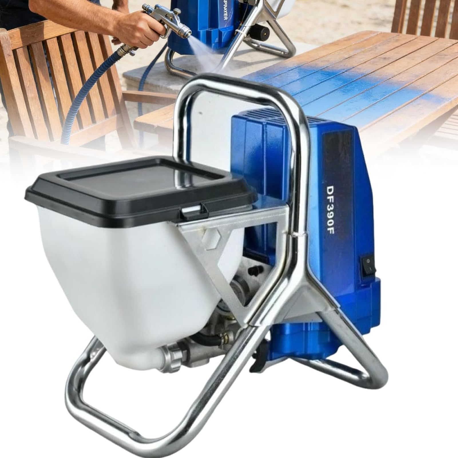 LYJIANGXIN 1800W Airless Paint Sprayer, High Efficiency Electric Paint Sprayer, Adjustable Pressure, for Home, Yard, Garden, with 5m Hose, Commercial Use