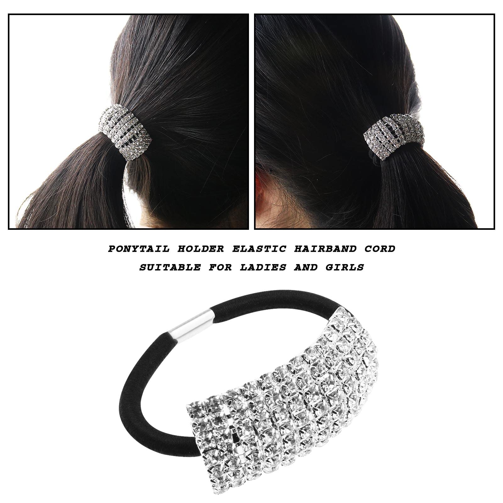 OTOTEC 3pcs Rhinestone Elastic Hair Ties Bands Rings Hair Scrunchies Ponytail Holders Rhinestone Ropes Hair Accessories for Women Girls - Image 3