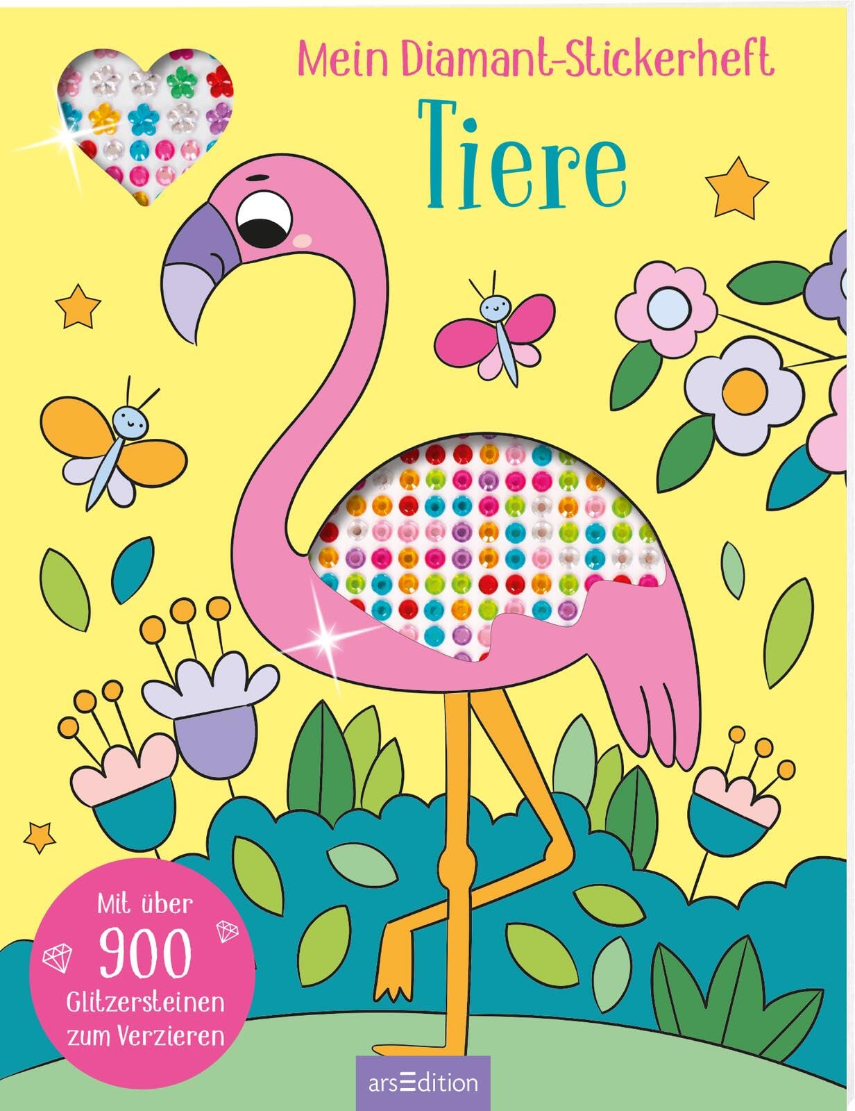 Mein Diamant-Stickerheft – Tiere: Mit über 900 Glitzersteinen zum Verzieren | Diamond Painting als Stickerbuch | für Kinder ab 5 Jahren