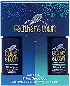 Feather & Down Sweet Dreams Pillow Spray Duo Gift Set (50ml x 2) - Contains Sweet Dreams & Breathe Well Pillow Sprays. Vegan Friendly & Cruelty Free. Made in England.