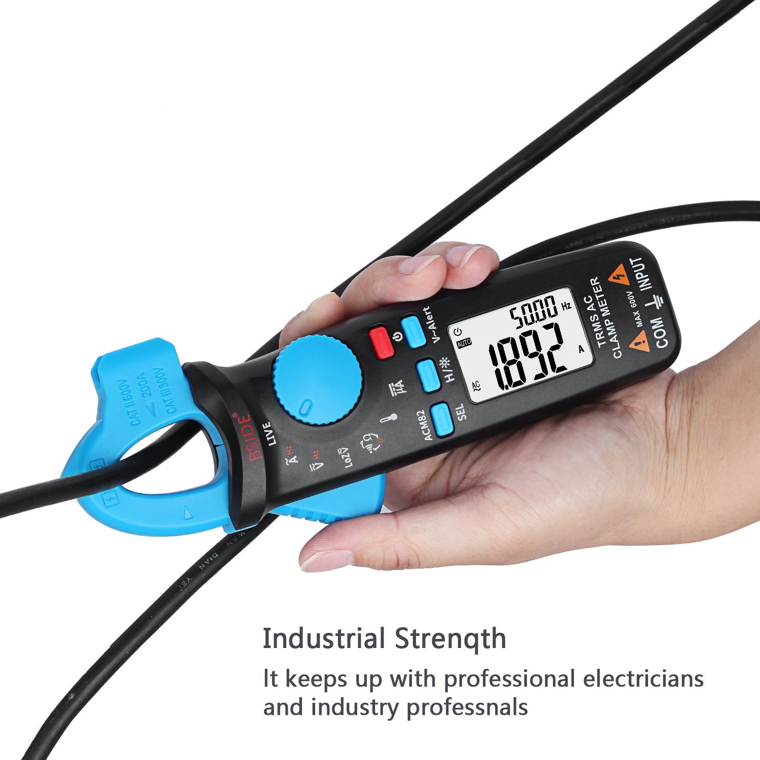 Cyfrowy miernik zaciskowy ACM82 Auto Range True RMS Aktualny test HZ Temp Temp Ohm UF V-Alert Live Check with Clip Pocket, Dokładne odczyty