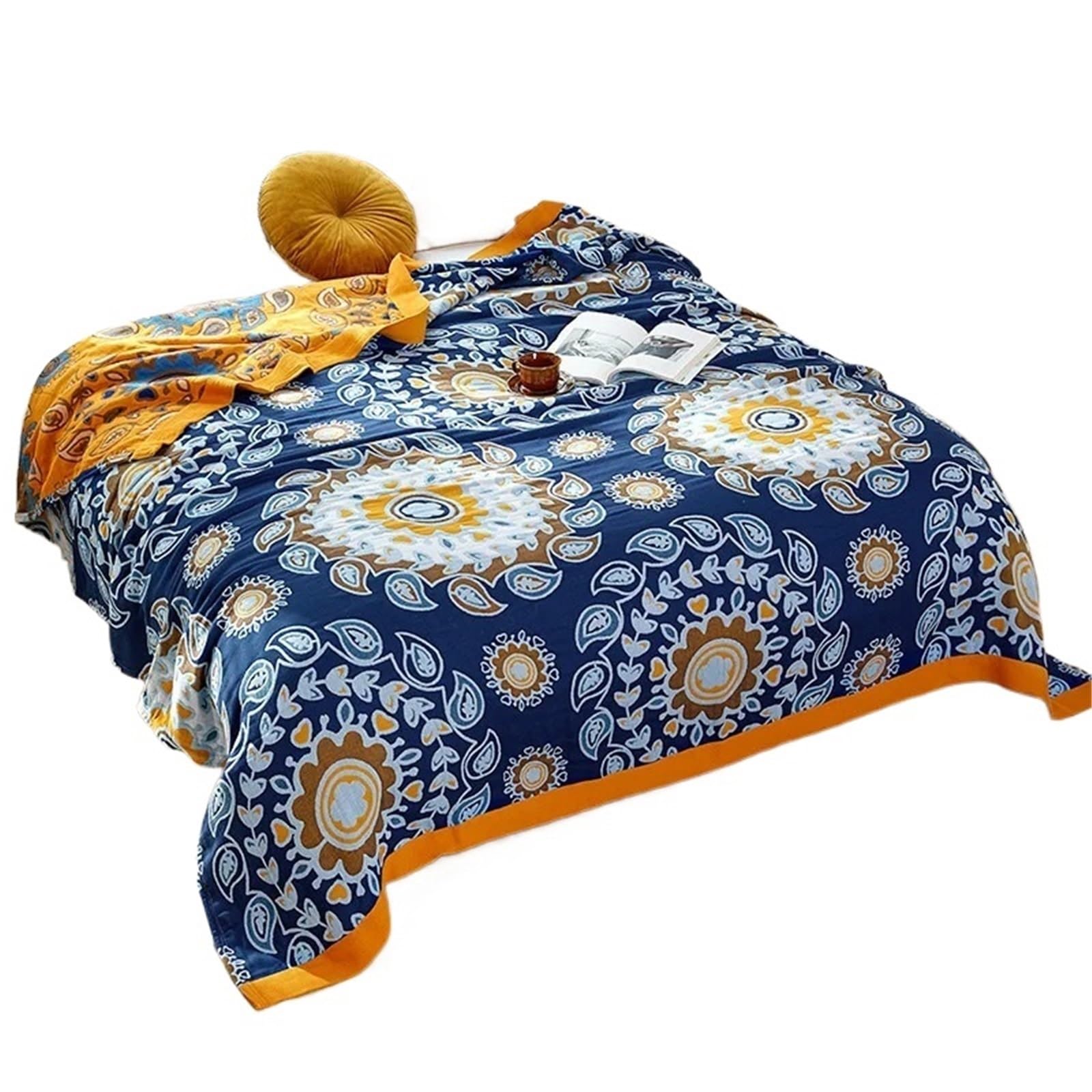 HKSDKABOP Muslin Throw Blanket Multicolor Multiple Sizes(Color7,200x230cm)