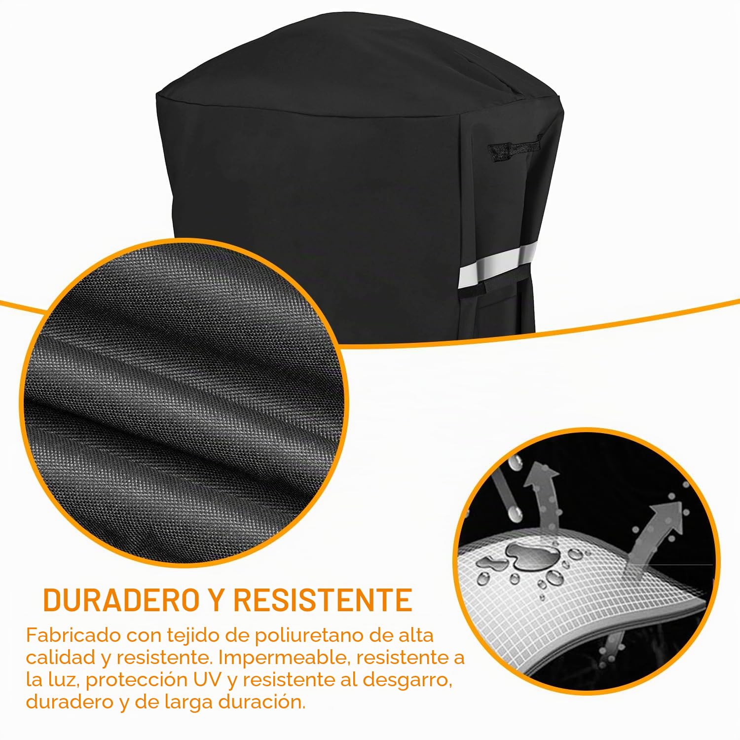 Cubierta de parrilla para Weber Q100/Q200 Series en carro, Oxford 600D, impermeable, resistente al desgarro