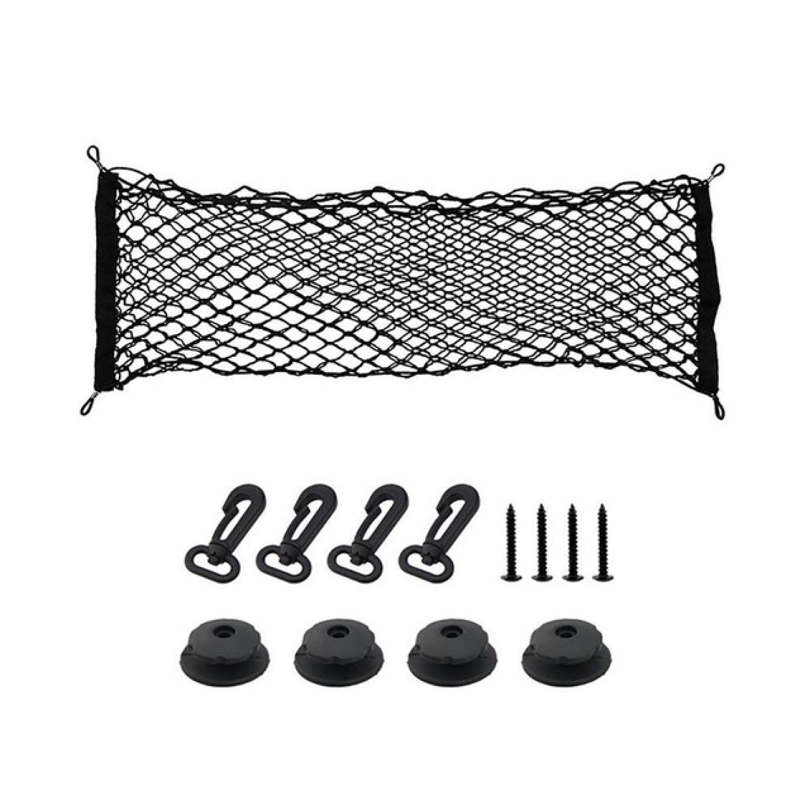 Tronco Universale Organizer Tronco Posteriore Borsa a Rete a Rete Borsa in Nylon Flessibile Adesivo da Parete per Auto con 4 Ganci