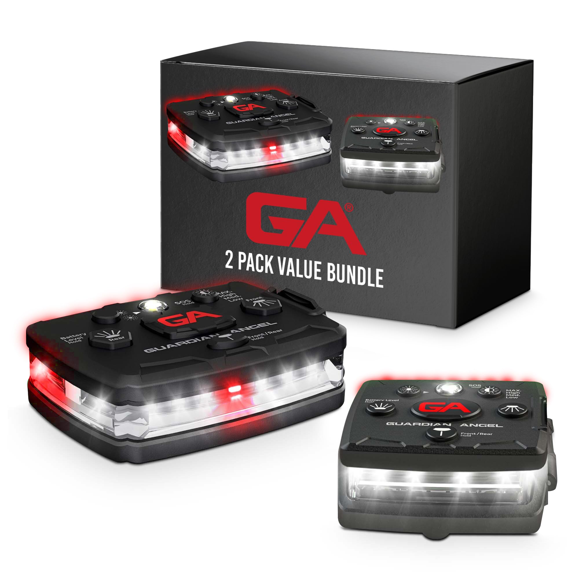 Guardian Angel Elite + Micro Safety Light - White/Red (2-Pack)