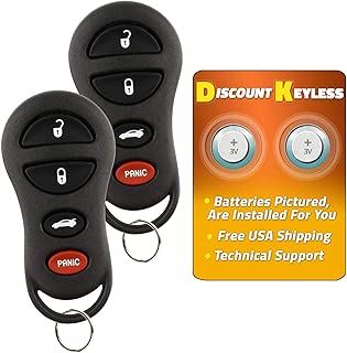 Discount Keyless Replacement Key Fob Car Entry Remote For Liberty 300M Concorde Sebring Intrepid Stratus GQ43VT17T, 04602260 (2 Pack) - coolthings.us