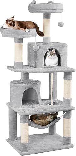 Miniatura 73 de Yaheetech Torre para gatos, árbol de gato de 70.5 pulgadas para gatos de interior, árbol trepador de varios niveles con condominio y perchas