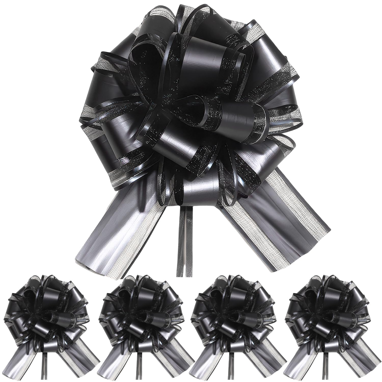 NECXON Grands Nœuds Noirs Pour Cadeaux (lot De 5, 18 Cm) : L'élégance Simple Pour Tes Paquets !