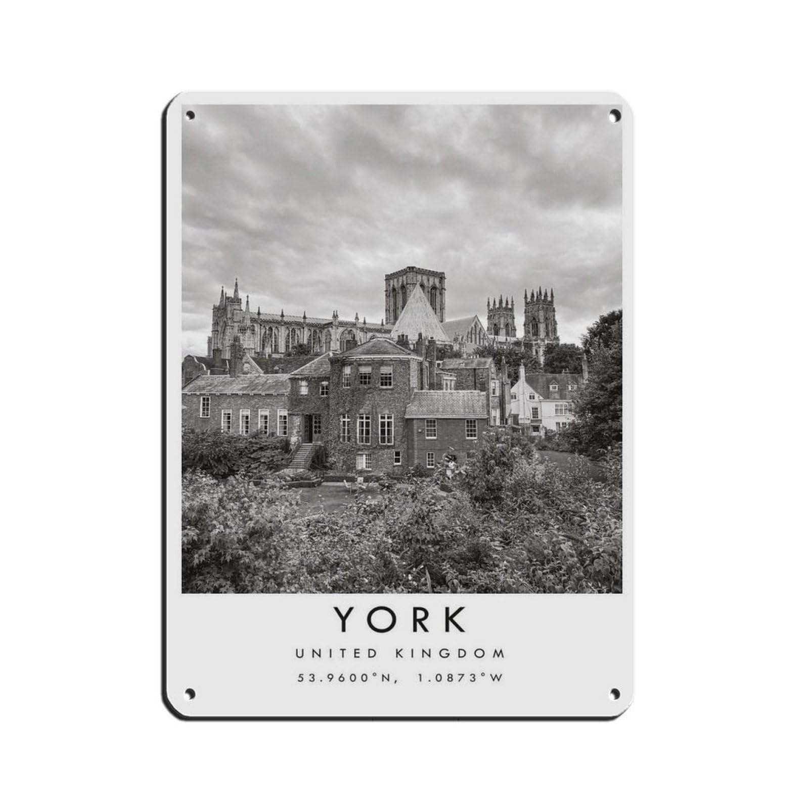 YorkTravel, York Poster Tin Sign Vintage Metal Pub Club Cafe Bar Home Wall Art Decoration Poster Retro 12x16inch(30x40cm)