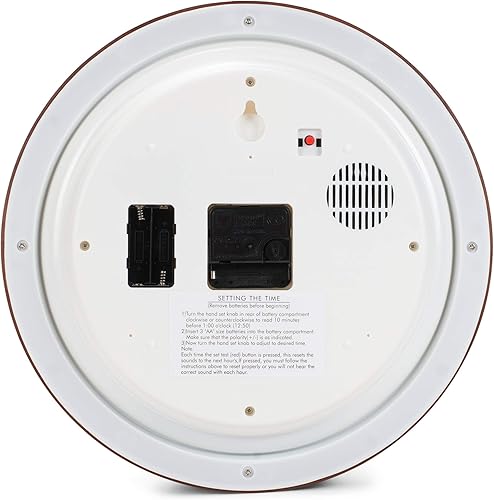 Miniatura 6 de Mark Feldstein Audubon - Reloj de pared con diseño de pájaro cantante, marco de madera con acabado de cerezo de 13 pulgadas