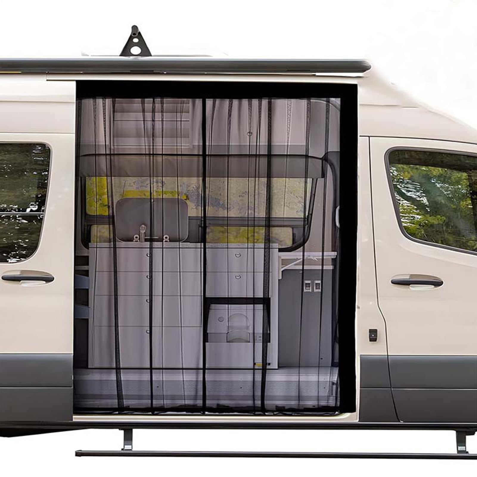 Zanzariera Magnetica Per Porta Camper Rete Antimosche Anti-UV Confortevole | Schermo Protettivo Privacy per Porta per Campeggio, Avventura, Viaggi, Lunghi Tragitti, Soste, Vacanze, Riposo, SUV