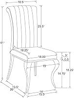 Vista 3 de Coaster Home Furnishings - Betty - Juego de sillas de comedor tapizadas en terciopelo - Silla auxiliar sin brazos con patas de metal curvadas