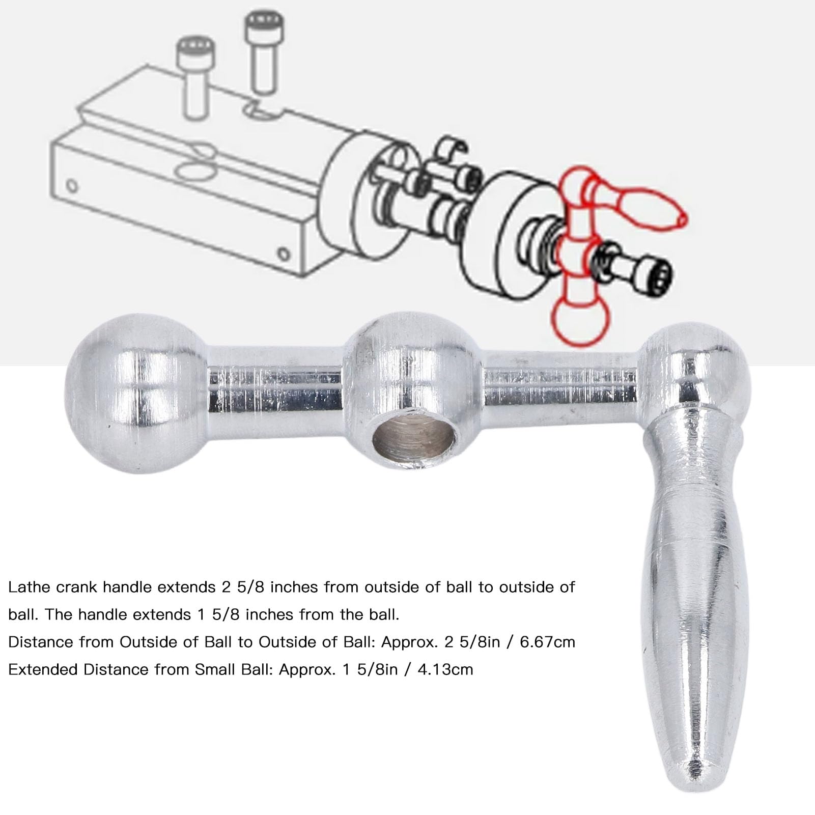 Xiuganpo Mini Lathe Crank Handle, Iron Slide 3 Ball Handle for 7x10 0618 CJ18 CJ0618A 7x12 7x14 0618-3B, Compatibility with Popular Mini Lathe for 710, 0618, CJ18, CJ0618A, 712