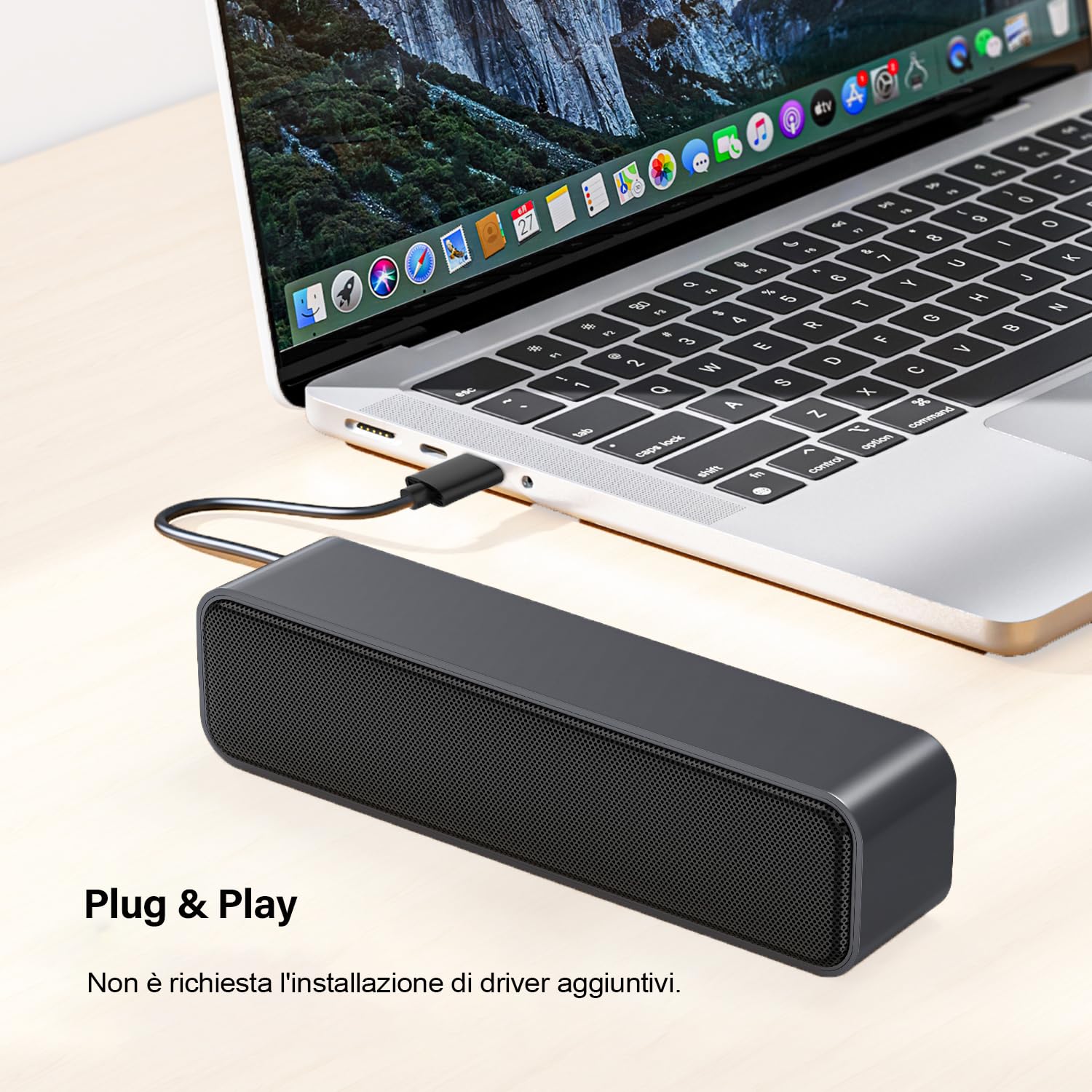 Mini Altoparlante per PC, Casse Computer con Alimentazione USB, PC Stereo Sound Portatile Soundbar per Tablet Desktop Laptop e Banco Cassa