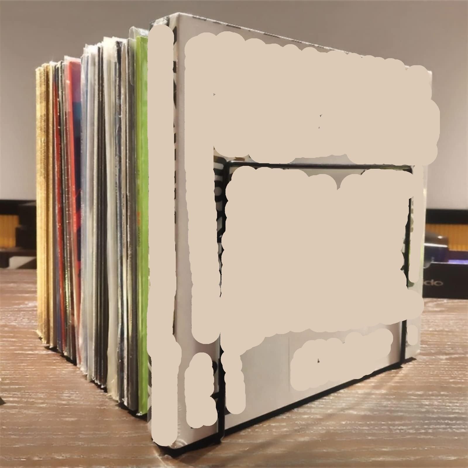 Porta Vinili Mobile Vinili Supporto for Dischi CD, Espositore for Dischi in Vinile LP, Supporto for Dischi in Vinile in Filo Metallico Porta Dischi Vinile(10.24X4.72X4.72in)