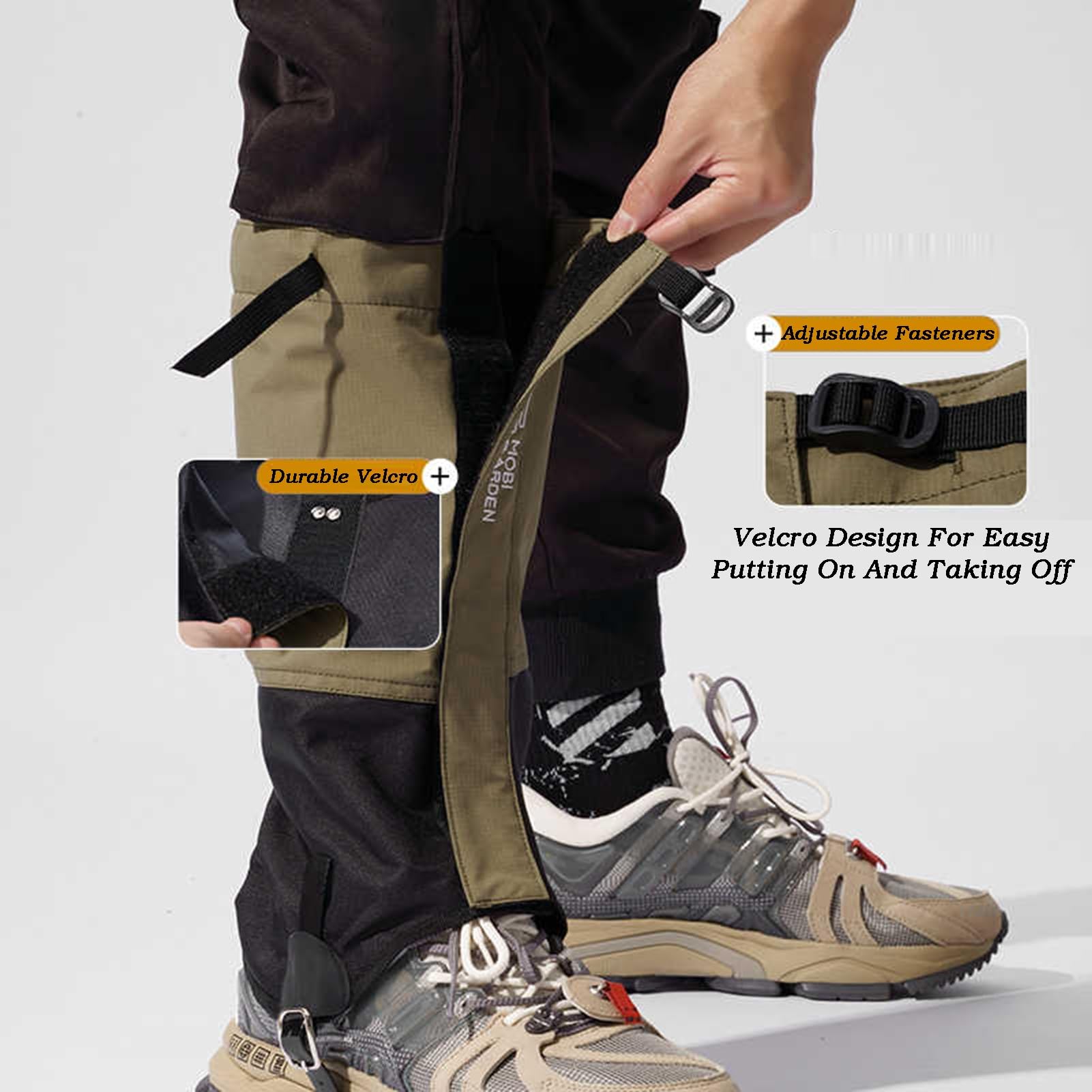 Guêtres de Jambe, guêtres de Bottes de Neige de Chasse de randonnée, guêtres de Bottes de randonnée Confortables, for la randonnée dans Le Sable de Chasse, faciles à Ranger