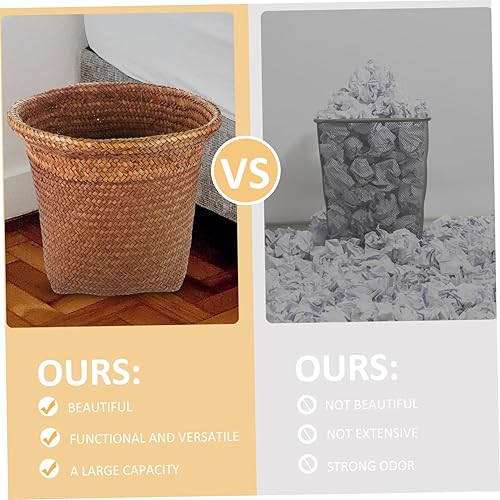 Miniatura 7 de SAFIGLE Cubo de basura pequeño para basura, cesta de basura tejida para el hogar, oficina, baño, cocina, debajo del escritorio, 262833CM