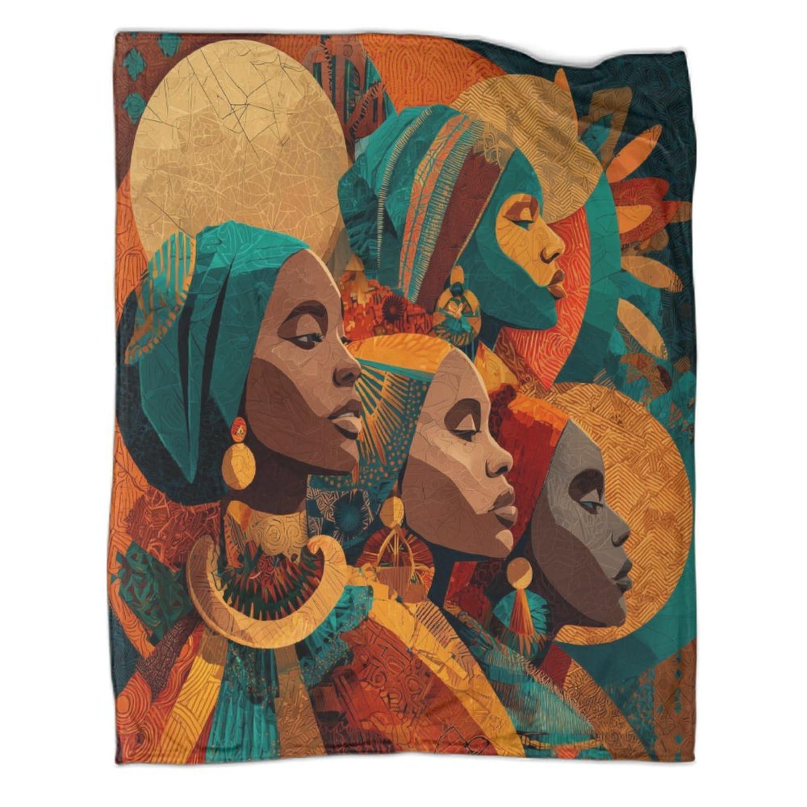 kaiyun African Rhythm Art Bedding Blanket Printed Fluffy Soft Comfortable Suitable for Sofa Bed 50x60inch(127x152cm)