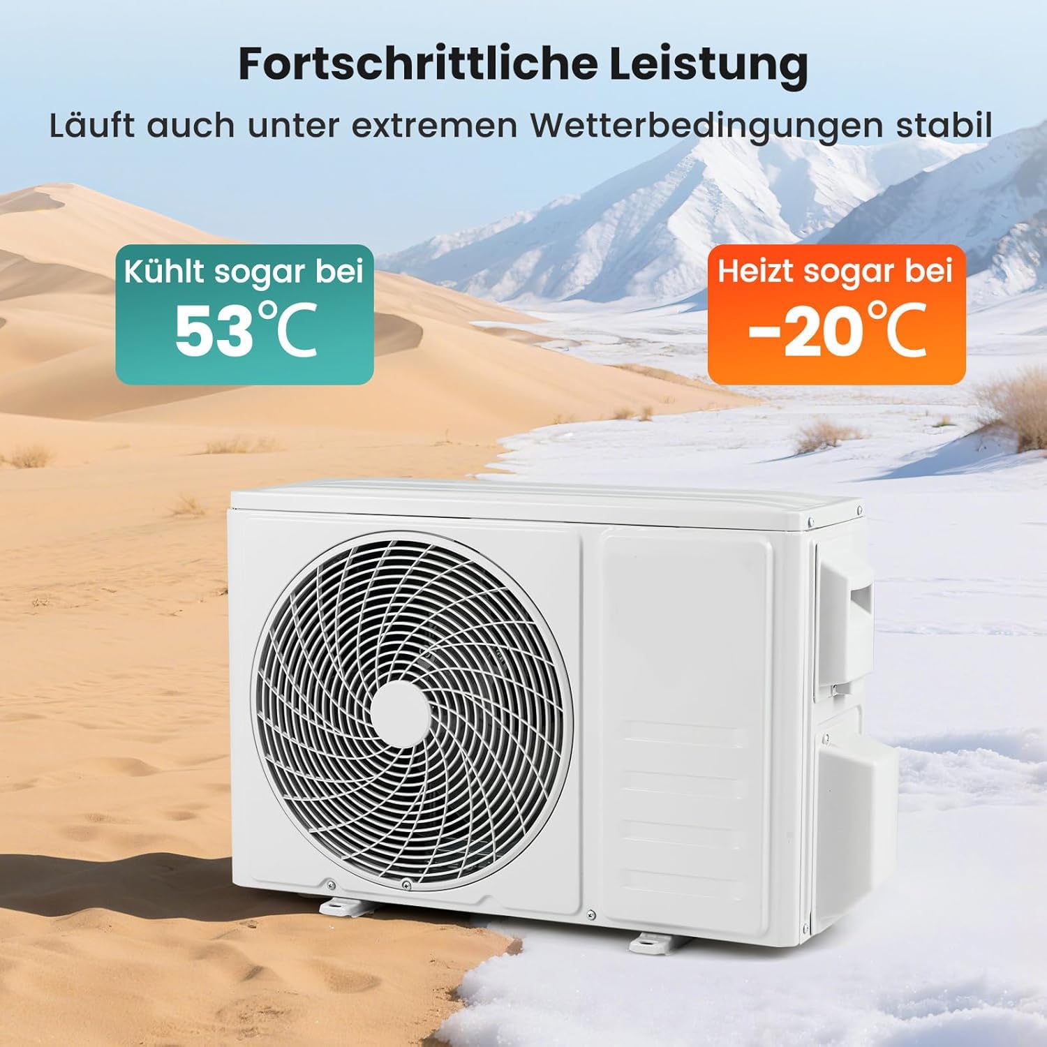 GOPLUS 12000 BTU Split Klimaanlage, Klimagerät mit 7 Modi, 8 Geschwindigkeiten, Klimasplittgeräte mit Heizfunktion & Kühlfunktion, Air Conditioner 3,4kW, für Räume bis zu 70 m²