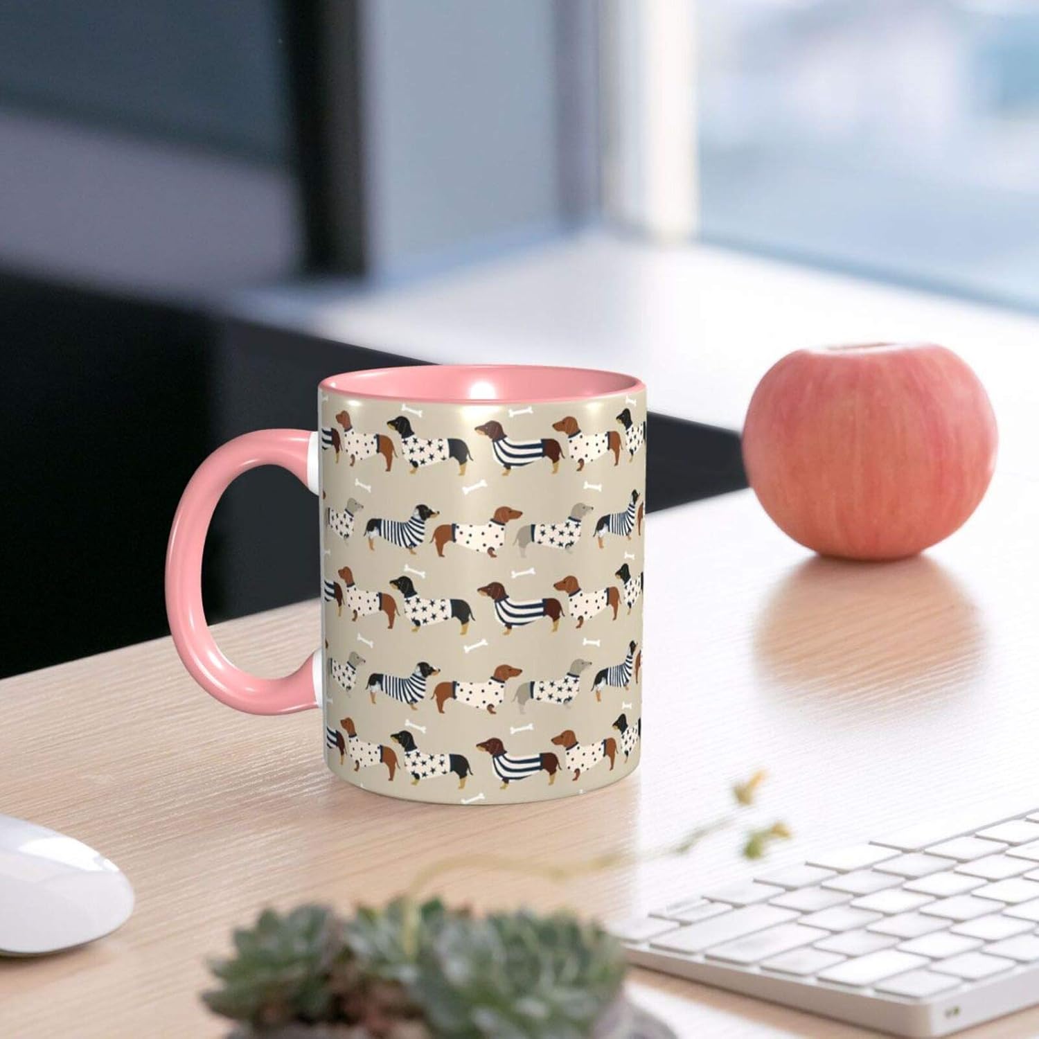 BLUBLU Funny Coffee Mug 11oz Novelty Ceramic Tea Cup for Gifts - Dachshunds - Image 5