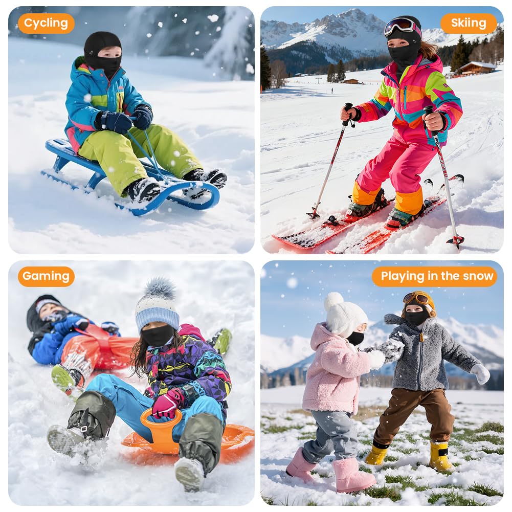 Pasamontañas Térmico para Niños, Balaclava Protector, Pasamontañas Niño Multifuncional Máscara, Cálido Calentador de Cuello para Niños y Niñas Ciclismo, Esquí y Deportes al Aire Libre