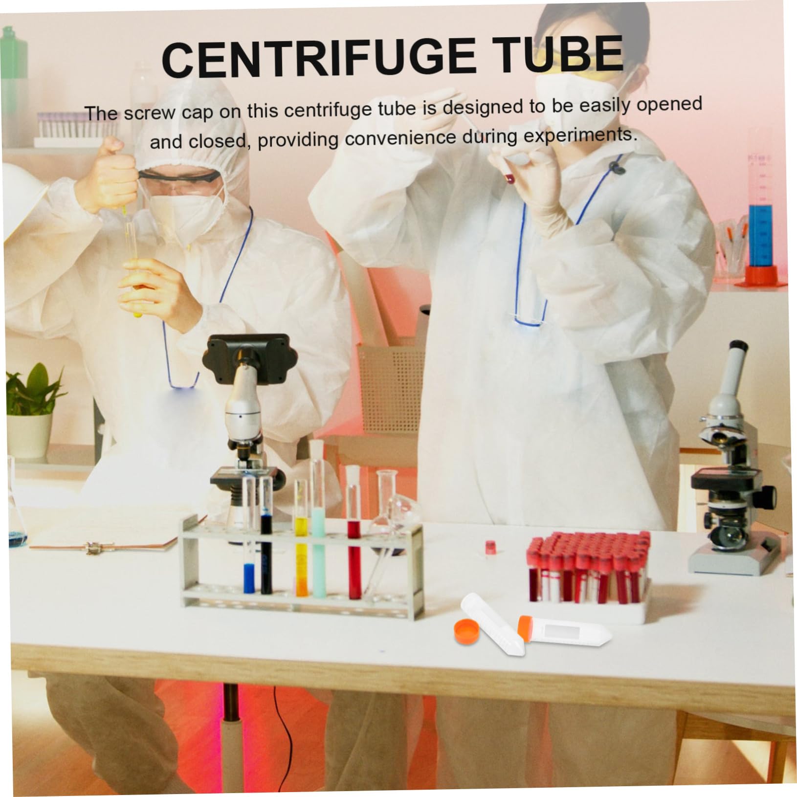 ULTECHNOVO 75 Piezas Tubo De Centrífuga Graduado Tubos Transparentes De Prueba Tubo De Ensayo Tubos De Centrífuga Tubos De Ensayo Con Tapas Tubos De Ensayo De Plástico El Plastico