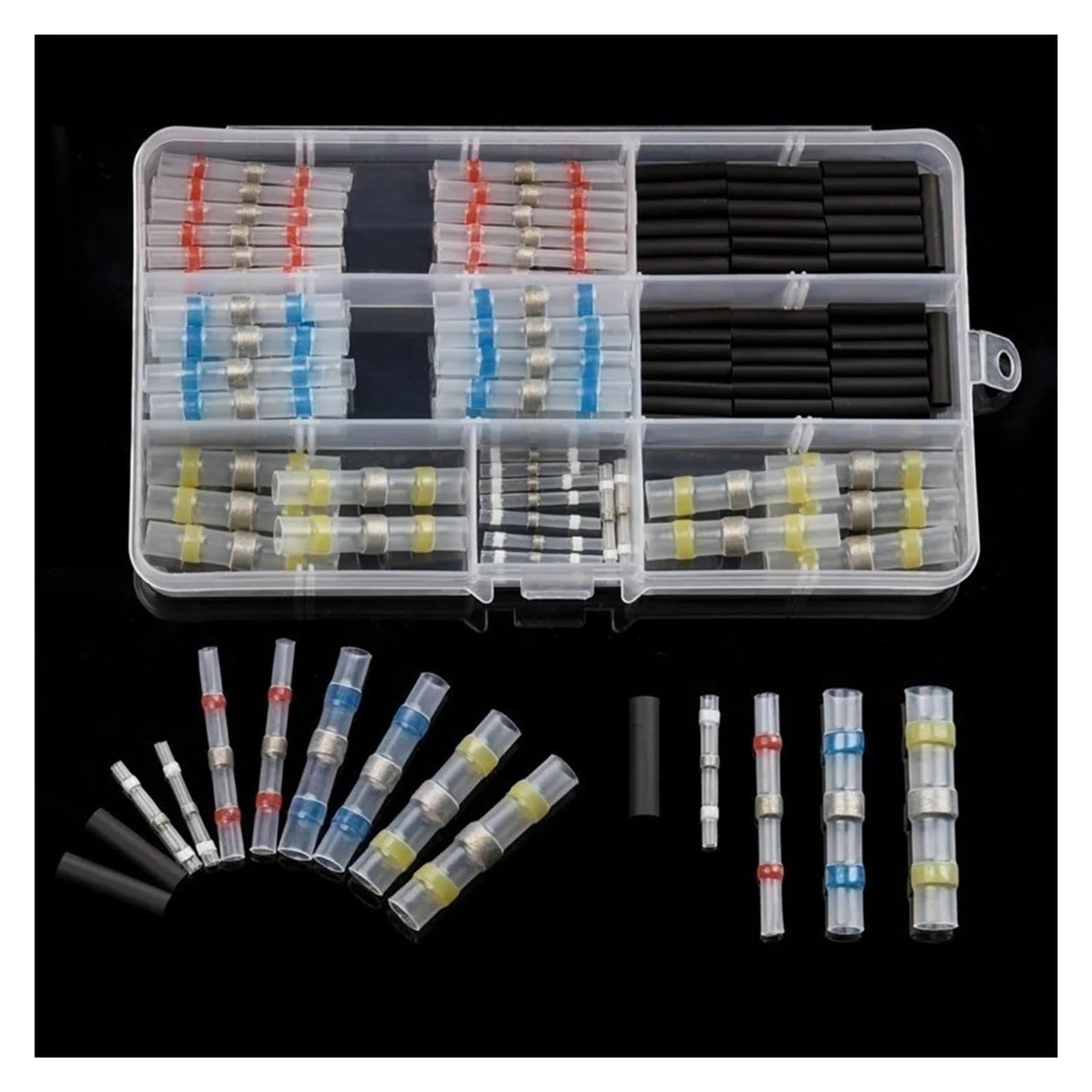 UYCUODLUY 120PCS Solder Seal Wire Connectors & Heat Shrink Tubing Solder Sleeve Wire Connectors Kit 26-10AWG