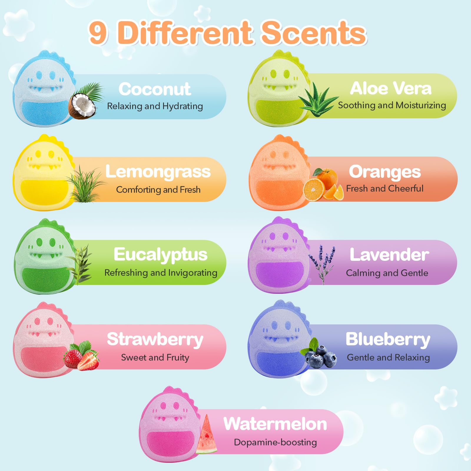 SHUCHING 9 Grande Bombas de Baño Dinosaurio Niños con Sorpresa, Bolas de Baño Sales Infantiles con Juguetes, Set de Regalos Orgánico Natural para Cumpleaños Fiestas
