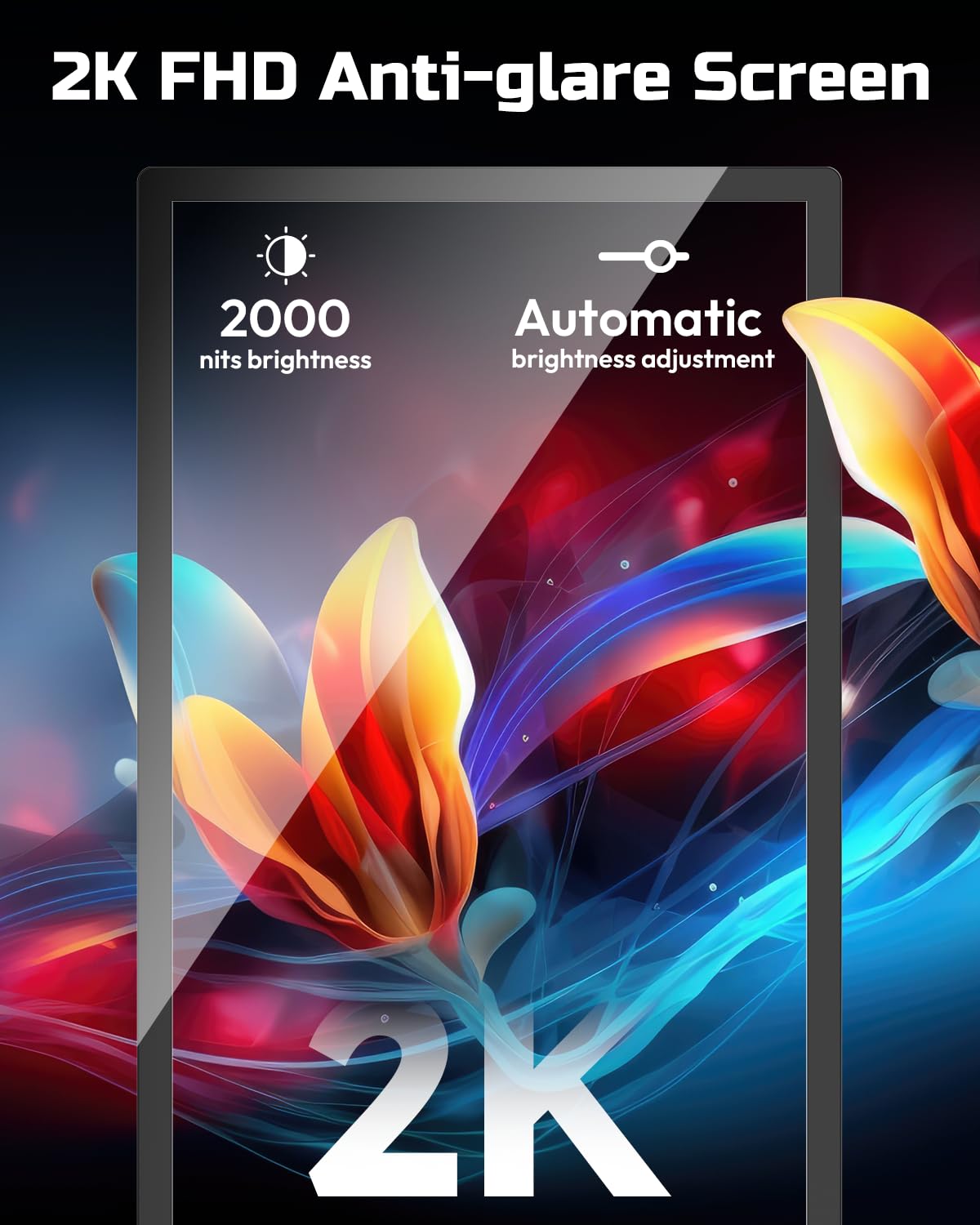 55'' Pantalla Publicidad Exterior Alta Luminosidad 2000Nits, Digital Signage Display Móvil con Baterías Recargables y Ruedas, IP65 Resistente, para Restaurante, Food Trucks, Puestos Callejeros